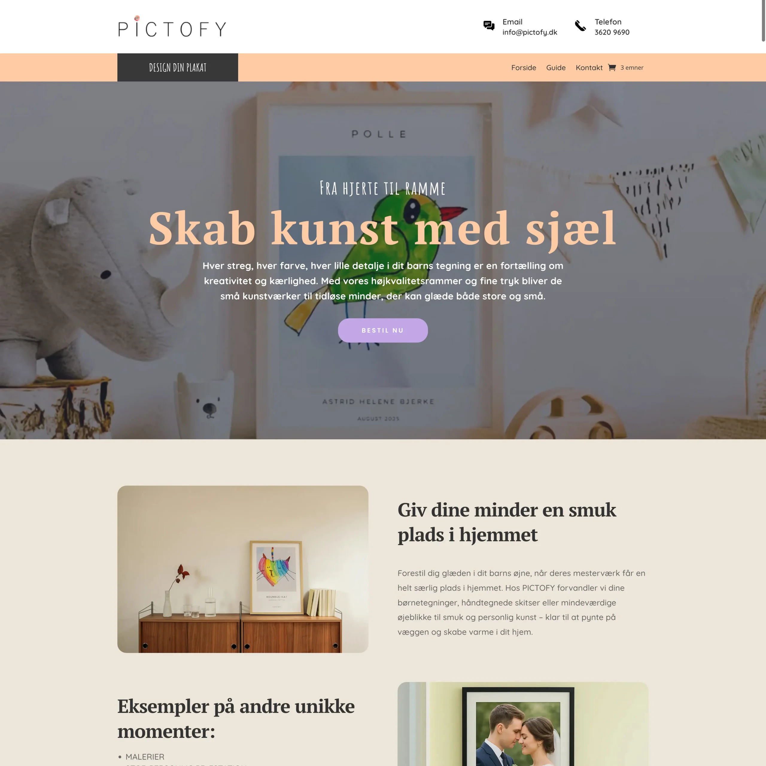 Pictofy — webshop til børnetegninger som kunst